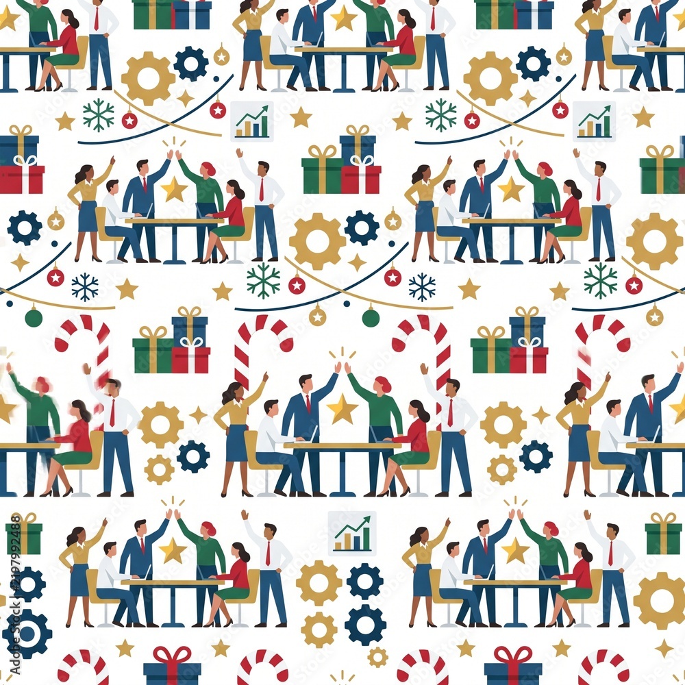 Fototapeta premium seamless pattern Christmas for people