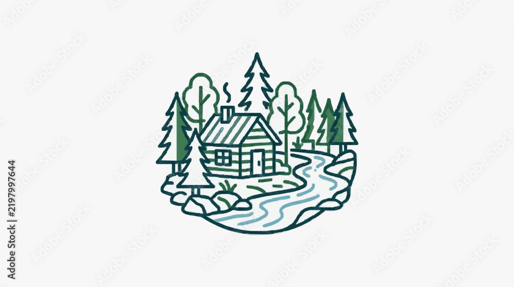 Fototapeta premium Cozy Mountain Cabin Winter Retreat.