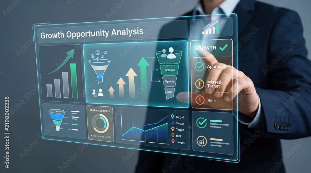 Obraz premium Revenue Growth - Growth Opportunity Analysis Virtual Growth Interface