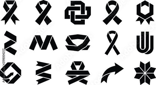 Ribbon Design Geometric Symbols Collection for Creative Branding