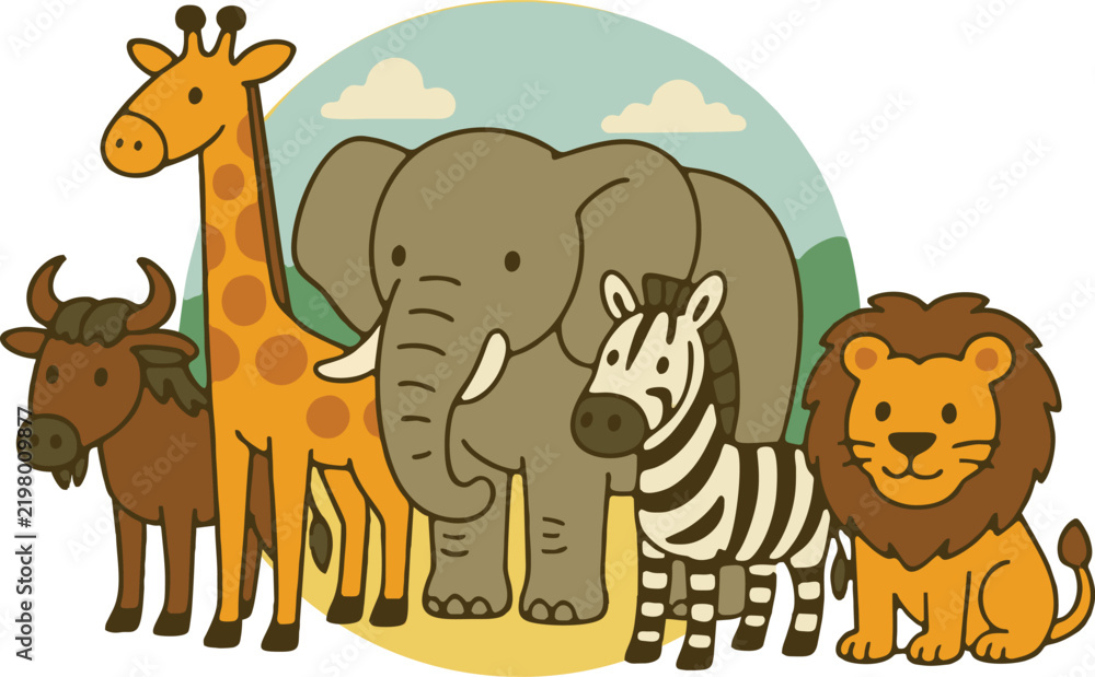 Fototapeta premium set of animals