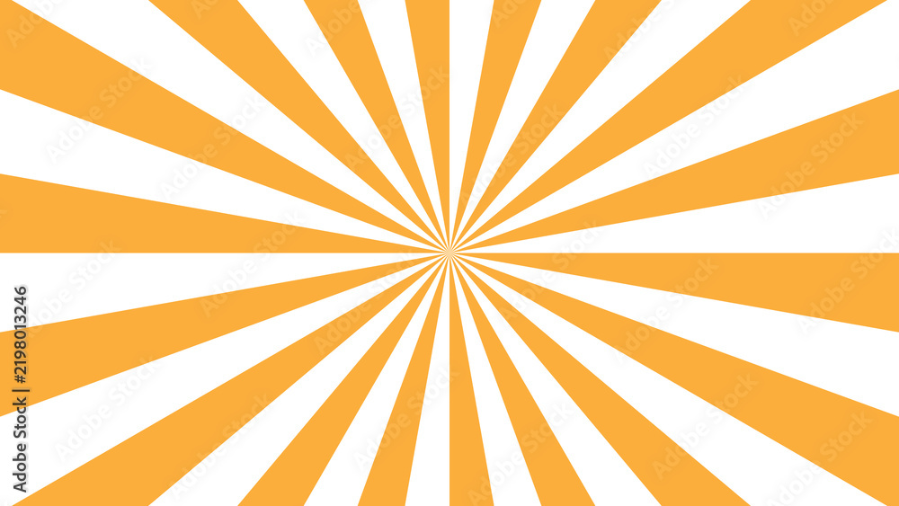 Fototapeta premium Abstract sunburst background featuring orange rays radiating from a central point transparent background