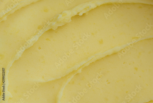 Obraz na płótnie Mash potato pattern, root vegetable puree textured background, mashed potatoes b