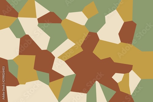 Earthy voronoi cellular mosaic organic pattern background, modern abstract geometric design, seamless style wallpaper