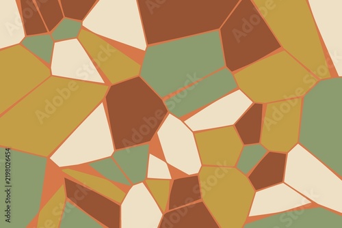 Earthy voronoi cellular mosaic edges pattern background, modern abstract geometric design, seamless style wallpaper