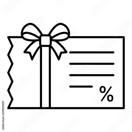 gift voucher line icon with editable stroke