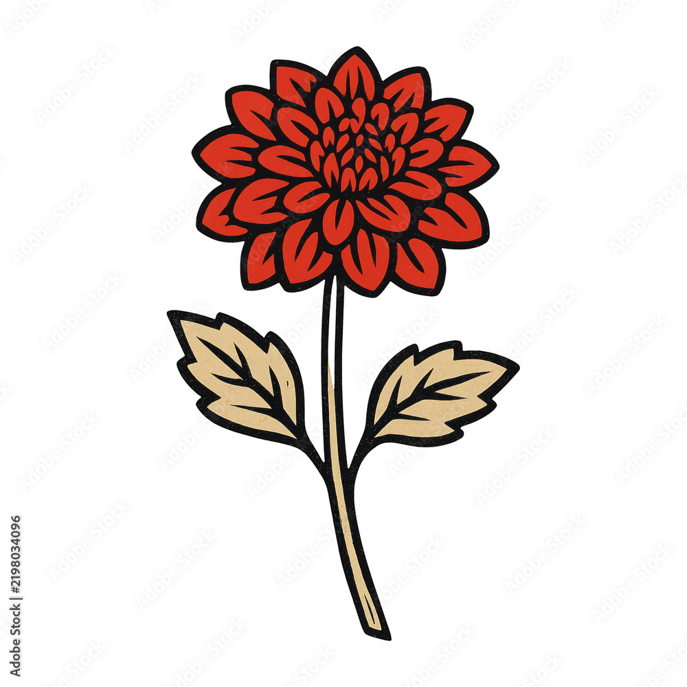Obraz premium PNG Vibrant red flower illustration.