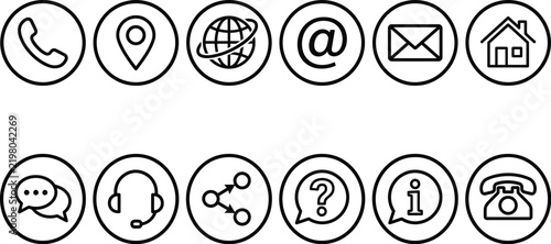 Obraz na plátně Contact us icon set. Web icon set. Website set icon vector