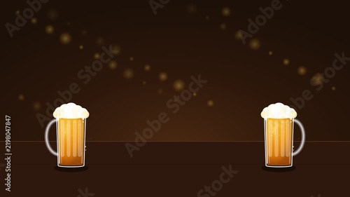 Beer Mugs Toasting Celebration Motion Graphic Looping Animation for Oktoberfest Marketing