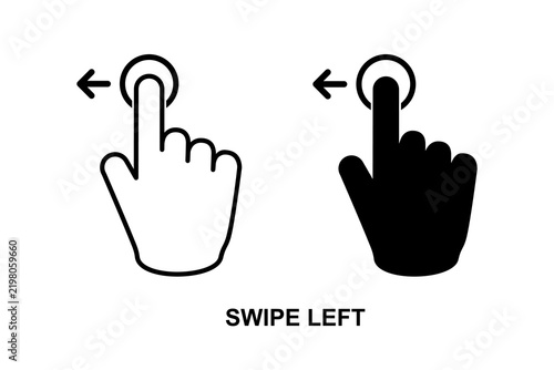 Swipe left icon Element for design isolated on white background, for web and app. Flat vector illustration