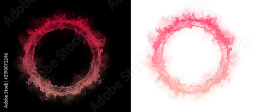Red fire ring circle flame abstract energy effect shape