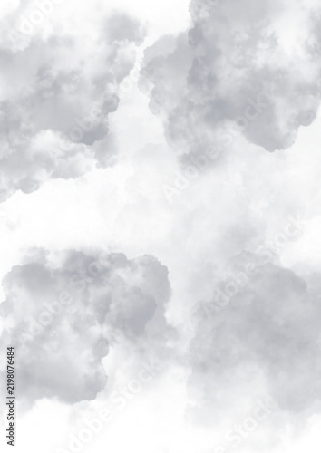 Soft dark cloud smoke frame composition on white background