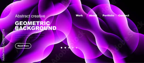 Картината върху платно Vibrant purple abstract shapes dominate dark background