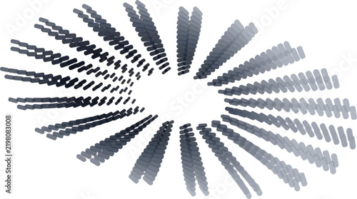 Abstract radial pattern with gradient lines on white background creating a futuristic vortex effect
