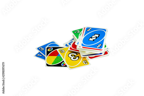 Colourful Playing Cards Game Set with Number and Action Cards Isolated on Transparent Background PNG