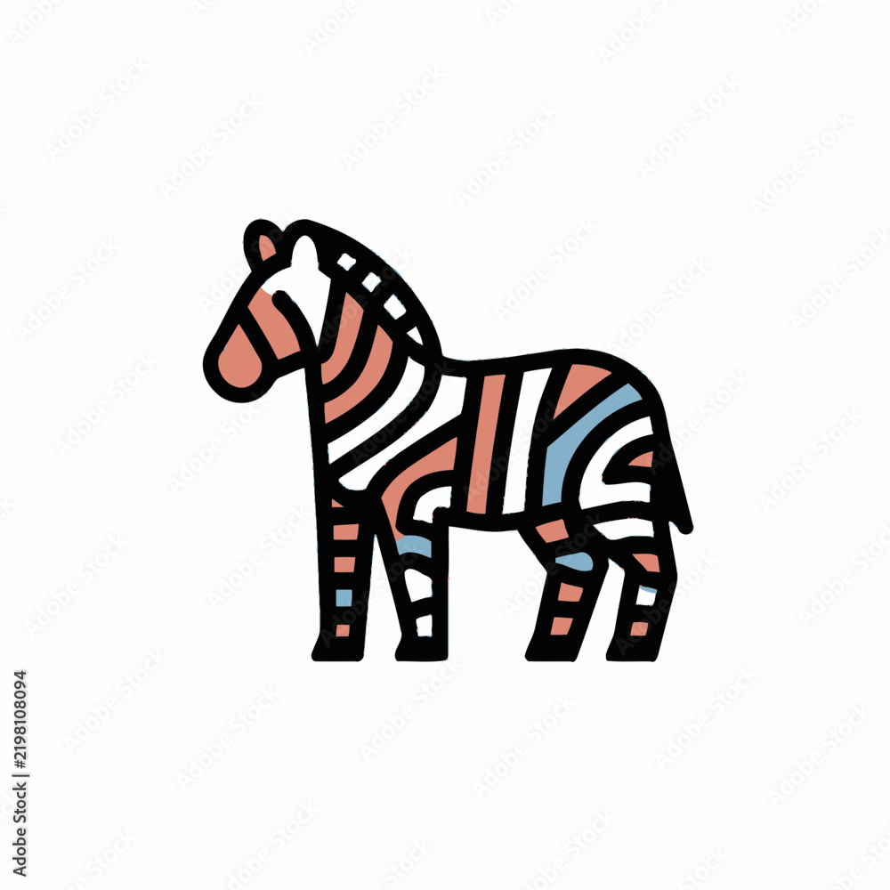 Fototapeta premium Vibrant Zebra Illustration Isolated on Transparent Background