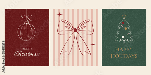 Modern Christmas Posters with Minimal Holiday Graphics