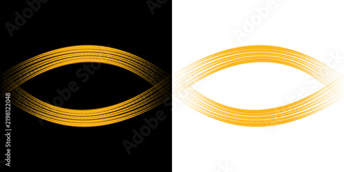 Obraz na plátně Abstract glowing orange elliptical ring light effect with sparkle overlay
