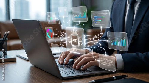 Artificial General Intelligence AGI Era Concept – Futuristic AI Technology and Digital Intelligence