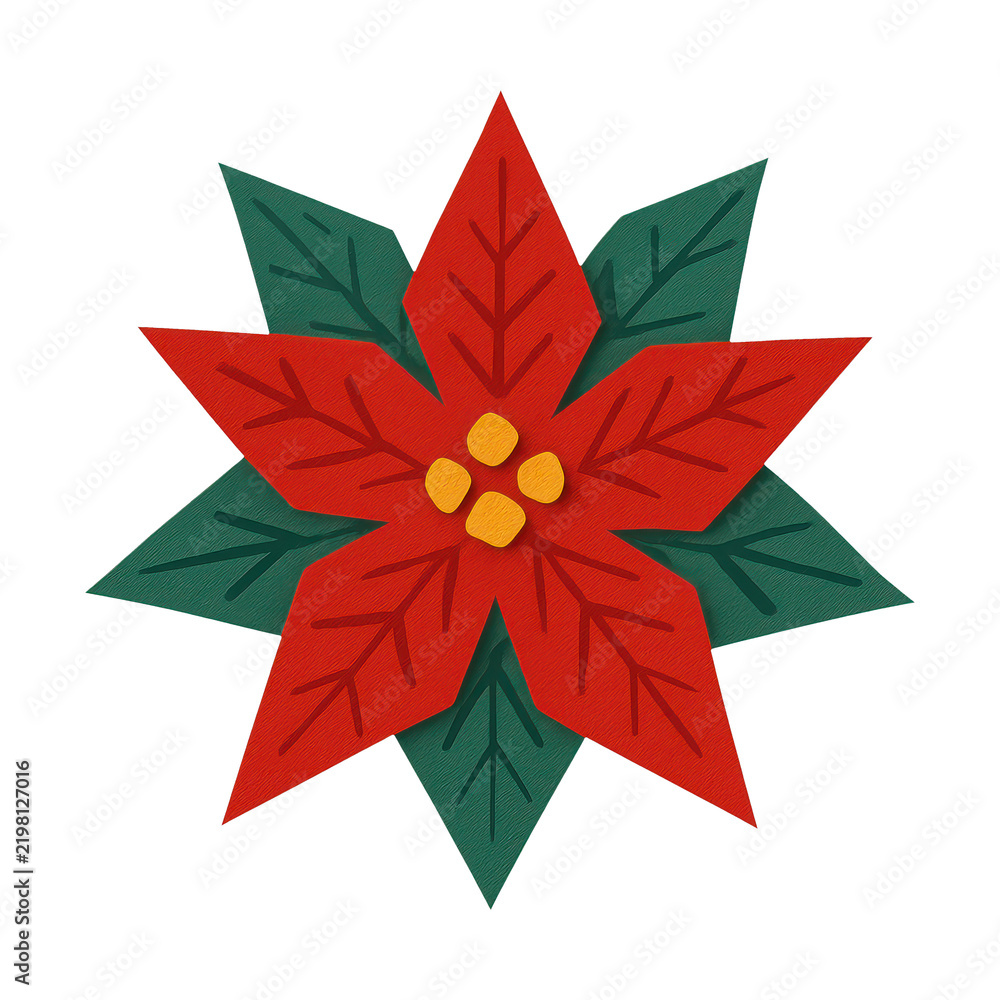 Obraz premium PNG Festive poinsettia flower illustration