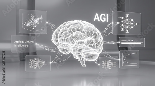 Artificial General Intelligence AGI Era Concept – Futuristic AI Technology and Digital Intelligence