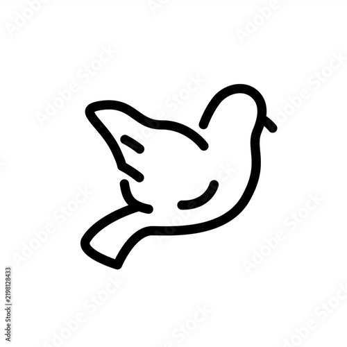 Animated flying pigeon line icon, isolated element on transparent background. Alpha transparent video