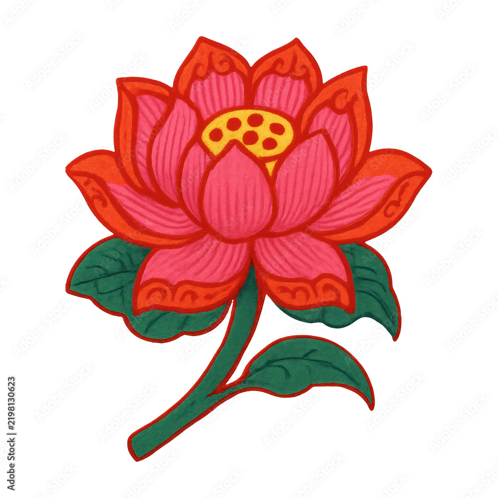 Obraz premium PNG Vibrant lotus flower illustration