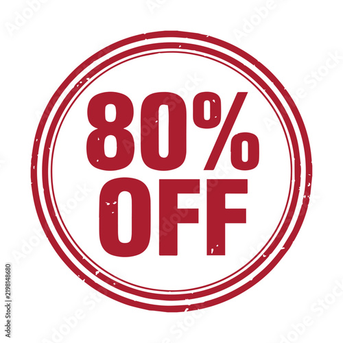 80 percent off discount sale stamp vector illustration isolated on white background