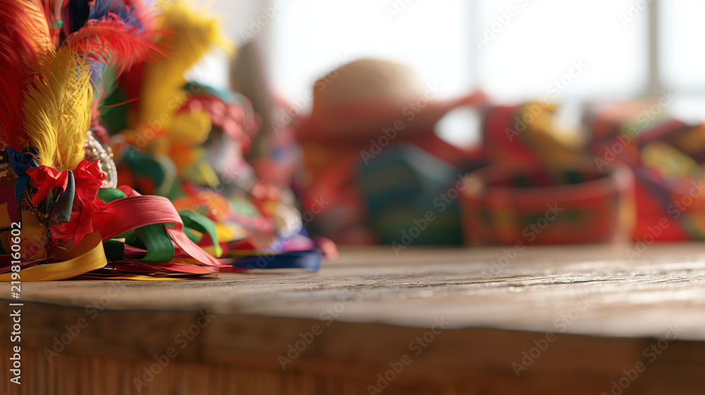 Obraz premium Festive Crafts and Vibrant Decorations Celebrating the Rich Cultural Traditions of the Lively Carnaval de San Miguel Street Parade
