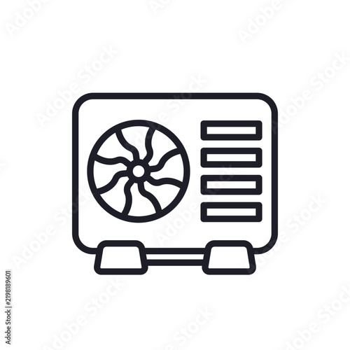 heat pump icon, HVAC system line vector