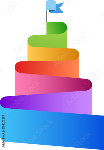 Pyramid infographic 3d isometric 6 parts, level or step for strategy, flowchart, marketing, development process
