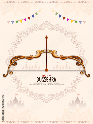 Happy Dussehra cultural Indian festival celebration background design