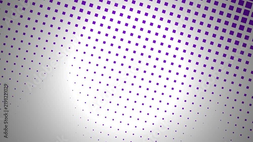 Abstract Geometric Background with Purple Squares Creating a Halftone Gradient Effect on Light Grey Surface