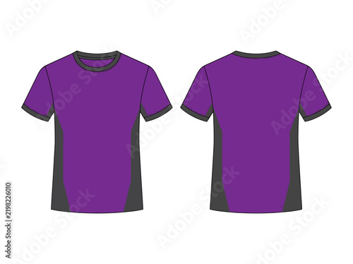 Purple and dark gray sports t-shirt front and back mockup with t shirt