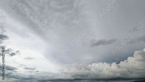 Dramatic Cloudy Sky Over Calm Lake Water Landscape