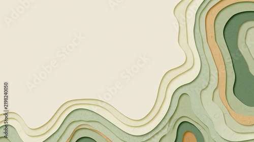 Sage Topographic Illustration With Nested Contour Layers Art