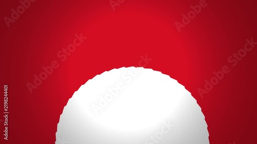 Abstract Geometric Graphic Design Featuring A White Semicircle On A Vibrant Solid Red Background