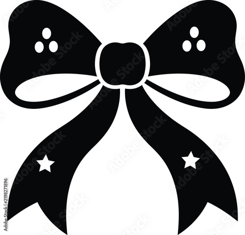 Christmas bow silhouette isolated on a plain background