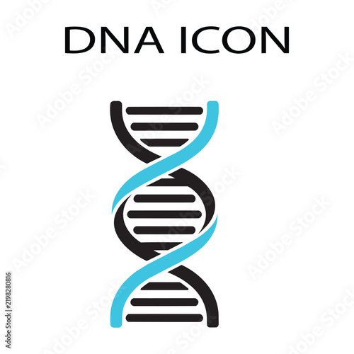 Blue abstract DNA helix spiral genetic code icon vector