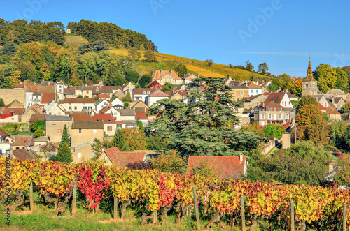 Le village de Pernand-Vergelesses, Bourgogne, France	