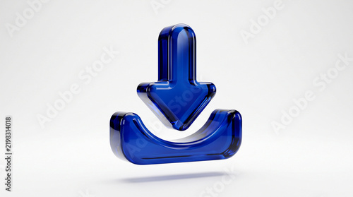 Sapphire blue 3D download icon