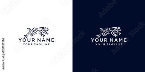 frog logo with simple line style