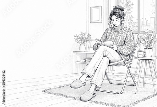 Cozy Reading Nook Illustration