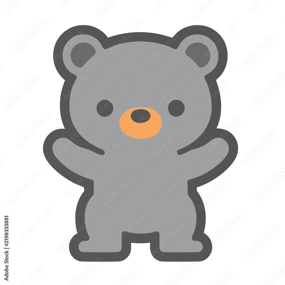 Fototapeta premium Cute gray bear illustration