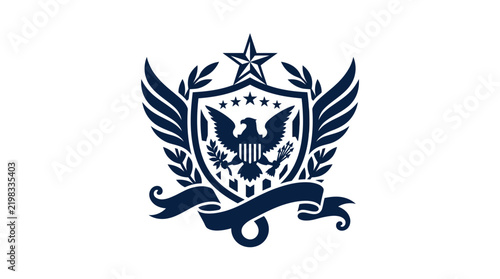 American Eagle Shield Crest Emblem Design.