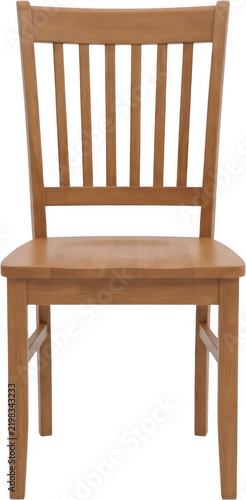 Foto Modern wooden dining chair with slatted backrest