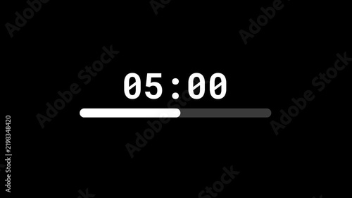 10 to 0 seconds digital countdown timer animation isolated on black background