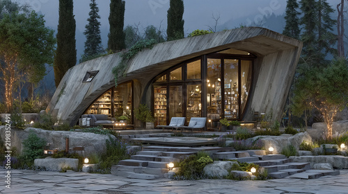 luxury eco home with green roof design