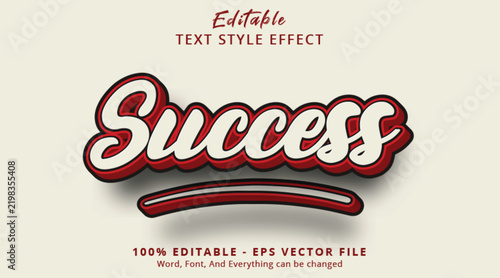 Success Text Effect for Achievement Branding, Business Promotion, Marketing Campaigns, Motivational Headlines, and Editable Typography Design
