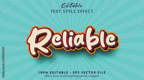 Reliable Text Effect for Trusted Branding, Professional Services, Business Promotion, Customer Confidence, and Editable Typography Design